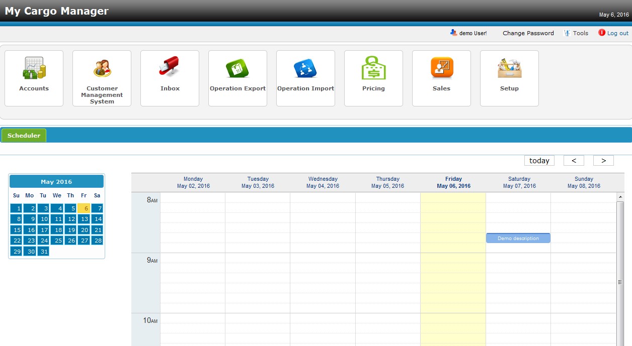 screenshot of My Cargo Manager
